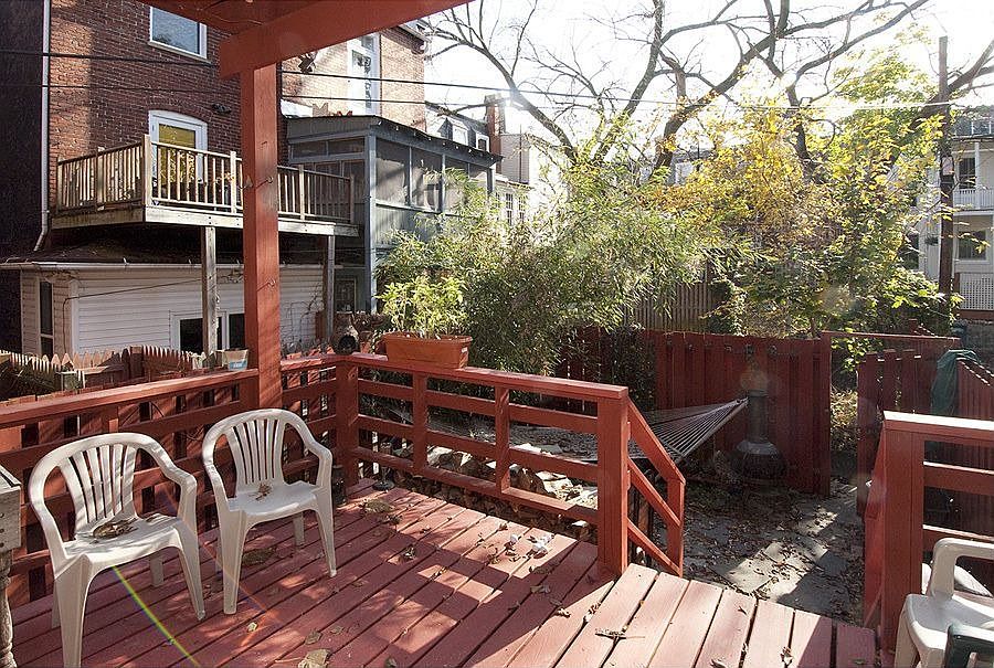 One of 3 rear porches