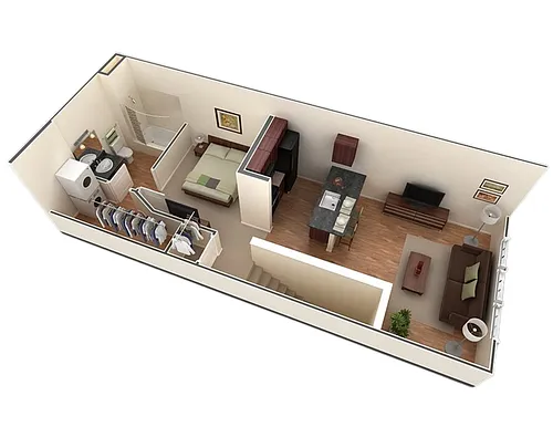 Floor plan A2 Maxima - 1 Bedroom, 1 Bathroom