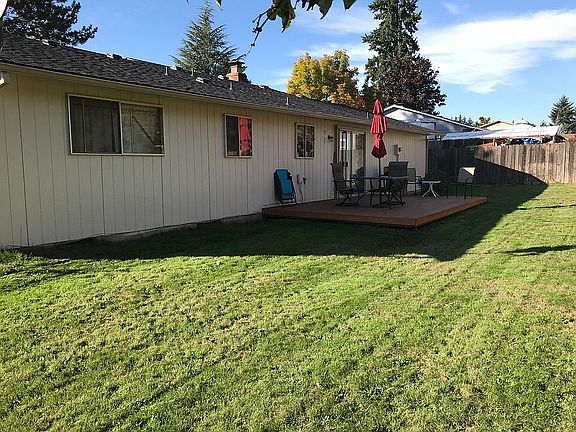 Back yard. Cedar deck. 