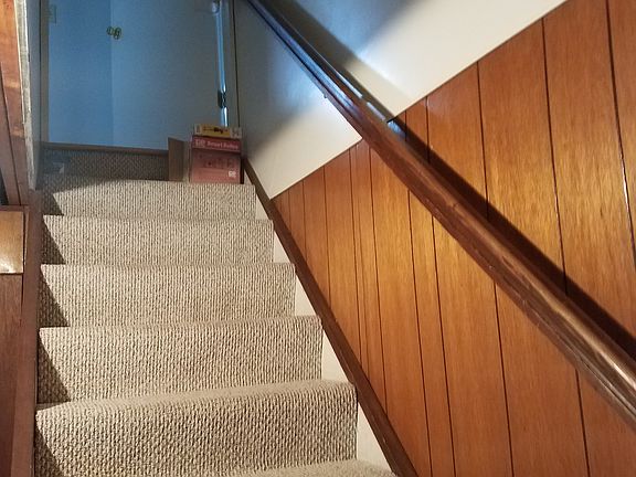 Stairs leading to family room
