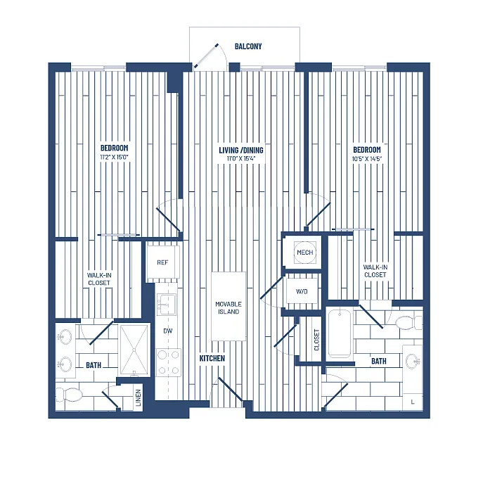 Floor plan 2 Bed/2 Bath-HP2