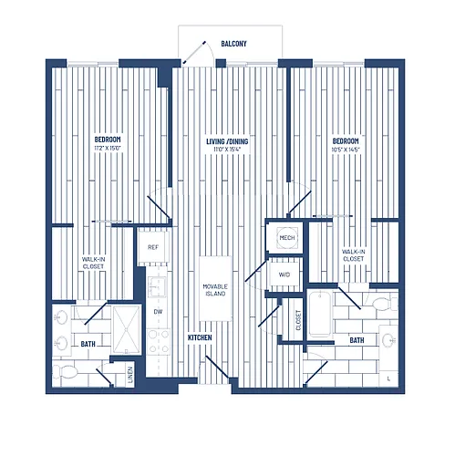 Floor plan 2 Bed/2 Bath-HP2