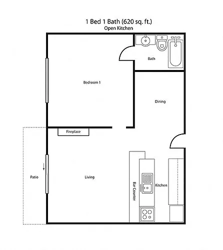 Floor plan 1X1R