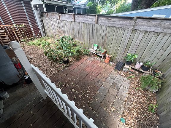 Backyard. Measures approximate 30 feet wide by 20 ft deep.