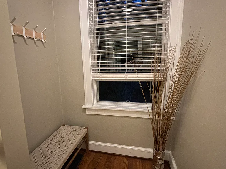 Mudroom at top of stairs