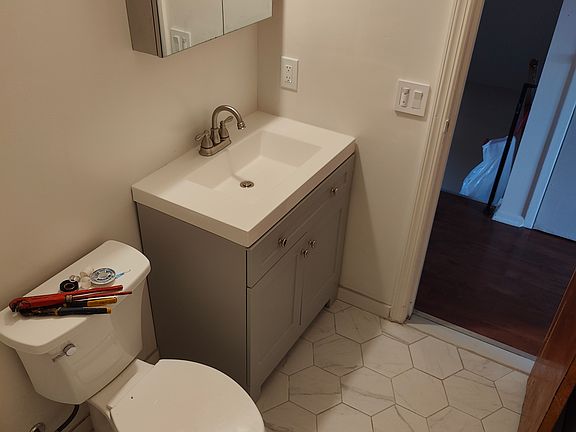 Bathroom view from the new Kohler tub.