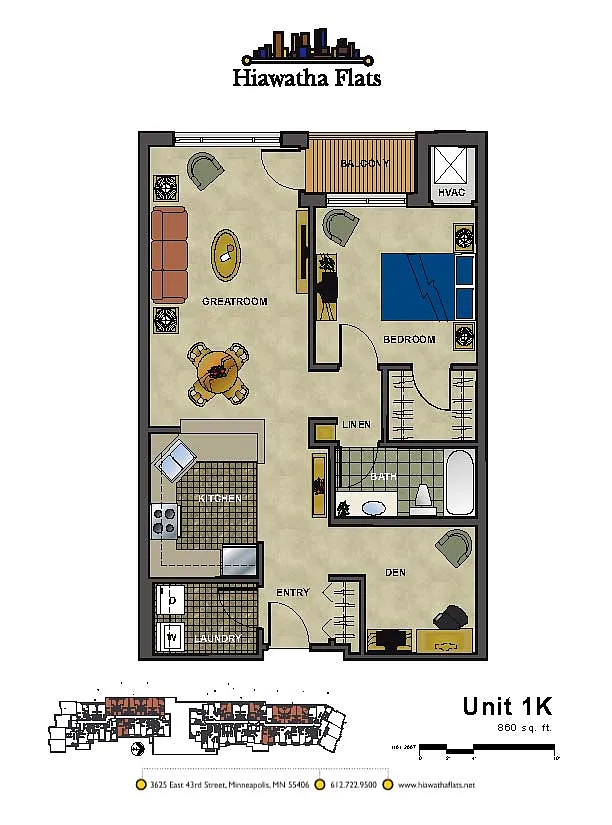 Floor plan 1K
