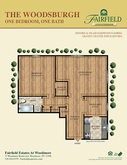 Floor plan The Woodsburgh One Bedroom