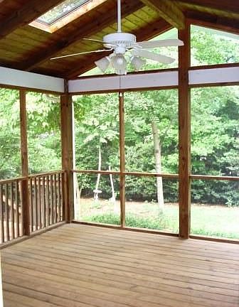Inside View of Screened Porch