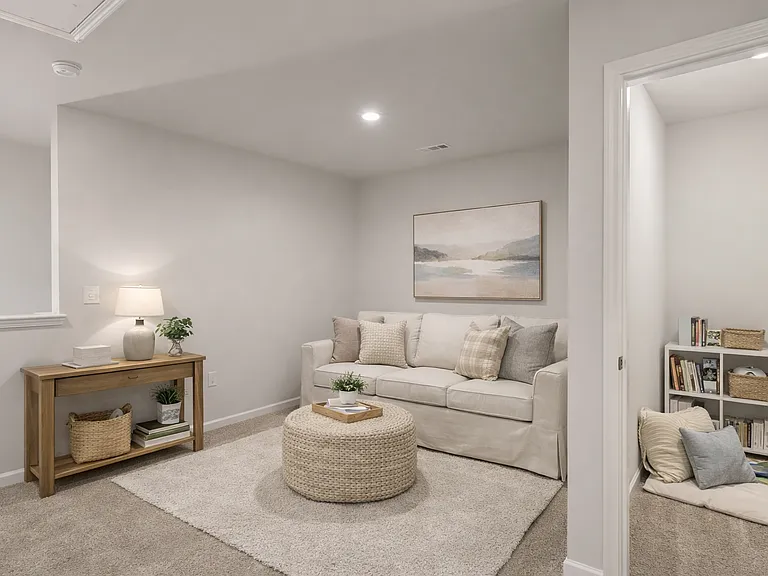 Staged loft area and closet