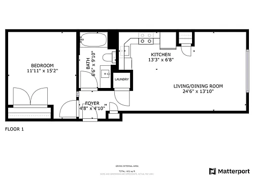 Floor plan (06) 1 Bedroom One Bath