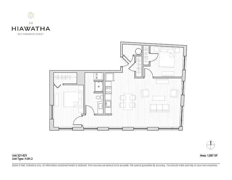 Floor plan Hiawatha 2BD Plan B