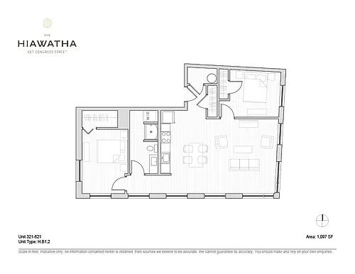 Floor plan Hiawatha 2BD Plan B