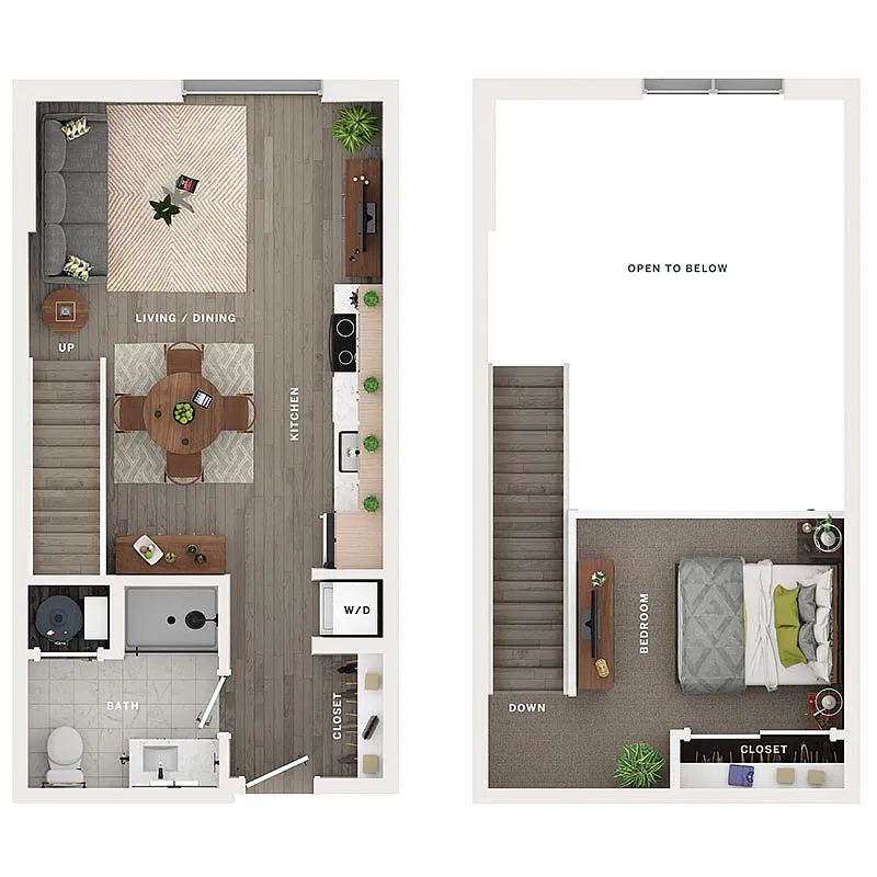 Floor plan 1BR/1BA - A1PH