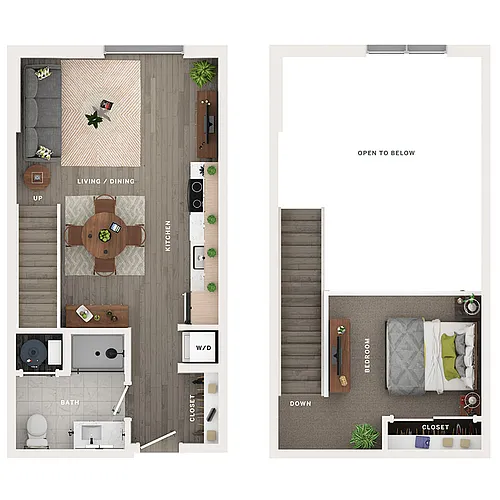 Floor plan 1BR/1BA - A1PH