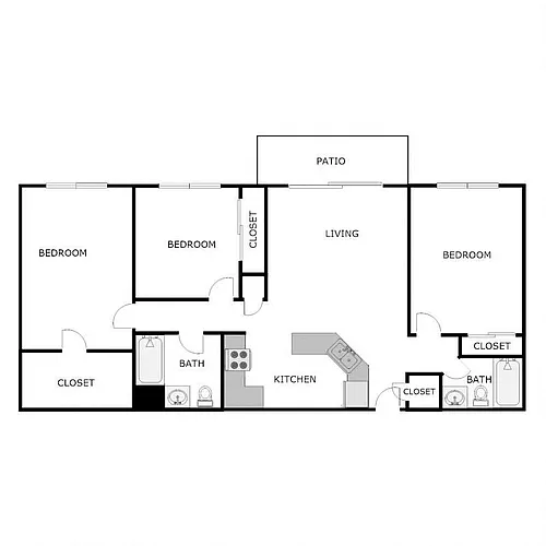 Floor plan 3 Bed 2 Bath