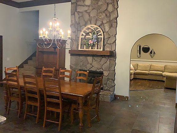 dining and fireplace