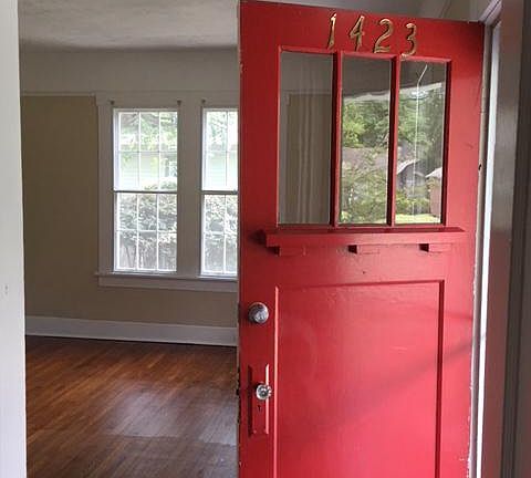 Front door into living room
