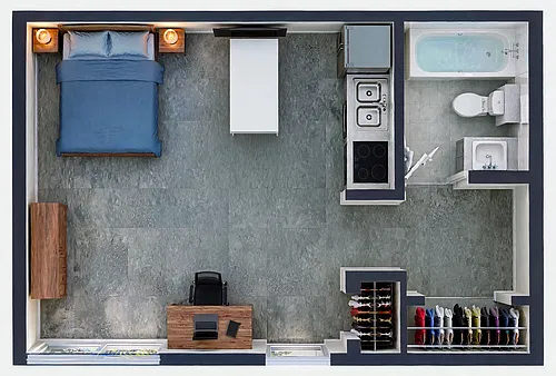 Floor plan Studio 1st floor