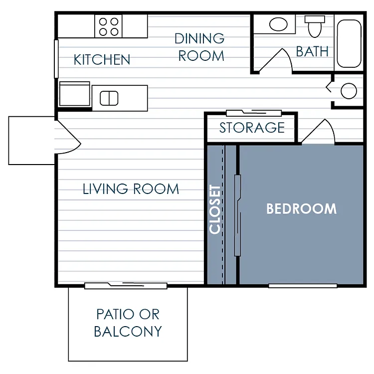 Floor plan 1 Bedroom 1 Bathroom