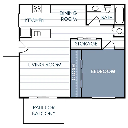 Floor plan 1 Bedroom 1 Bathroom
