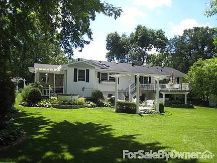 Beautiful rear yard. Extensive decking!