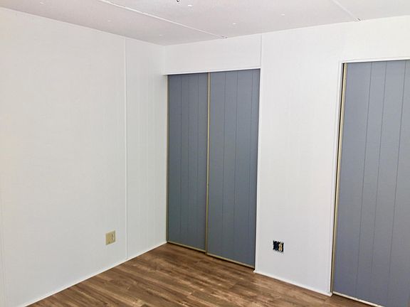 Double closets in master bedroom