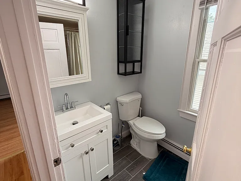 Newly-renovated bathroom.