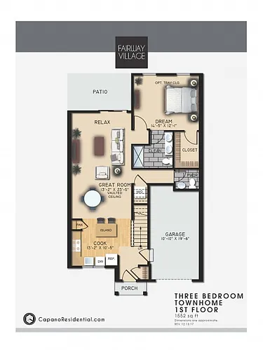 Floor plan 3 Bd Townhome