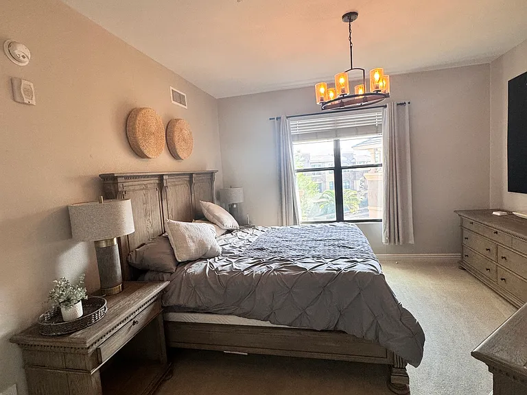 Bedroom with King size bed, all Restoration Hardware furniture