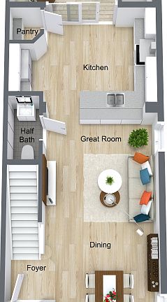 Spacious Living/Dining Combo