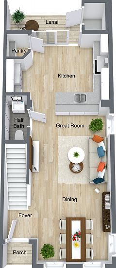 Spacious Living/Dining Combo