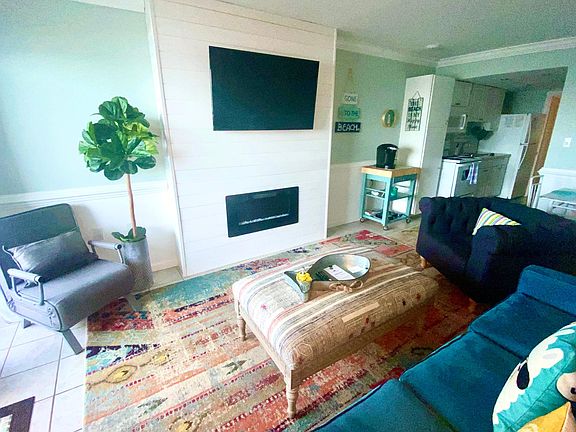 modern shiplap fireplace for the chilly nights!