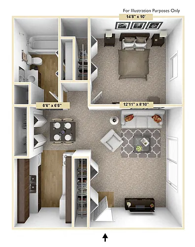 Floor plan One Bedroom Heritage
