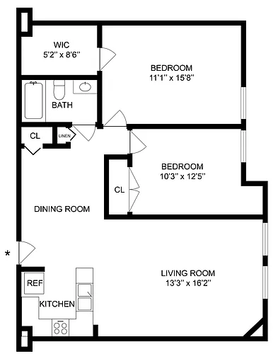 Floor plan Two-Bedroom