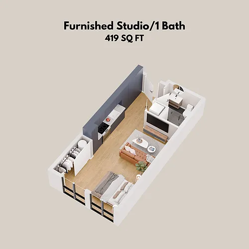 Floor plan Furnished Studio