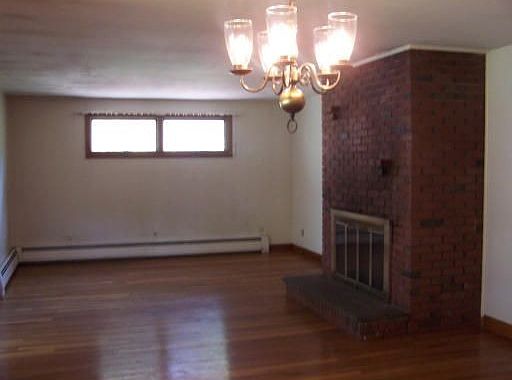 Brick fireplace