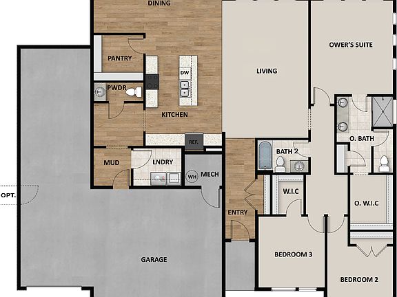 3 Car Garage Extended Option