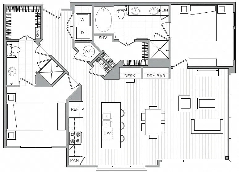 Floor plan 2 Bed/2 Bath-B5