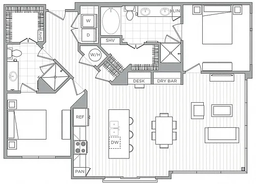 Floor plan 2 Bed/2 Bath-B5