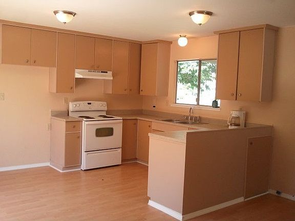 kitchen with a view of the front yard