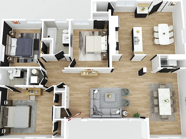 Virtually Staged Floorplans