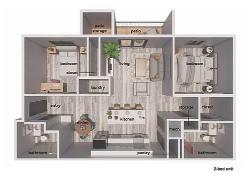 Floor plan Furnished 2 Bedroom
