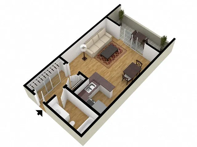 Floor plan Studio 446 Sqft