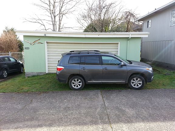 Oversized garage from alley