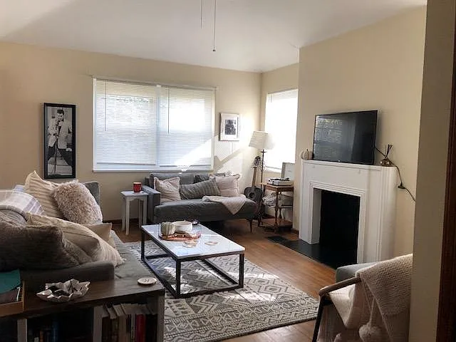 Living Room with Vaulted Ceiling
