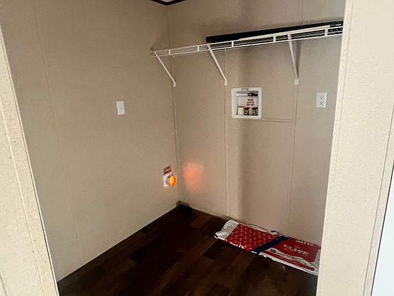 Connections for washer and dryer.