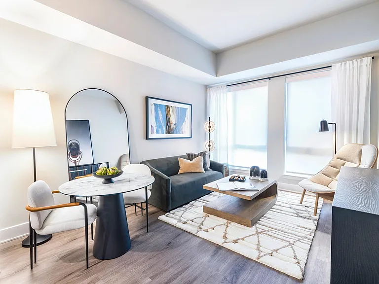 This light-filled living space features modern finishes and flexible design that's perfect for hosting, relaxing, or anything in between.