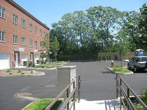 Behind the building