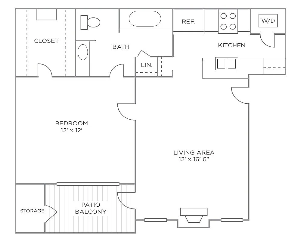 Floor plan One Bedroom Luxury Terrace - Newly Renovated
